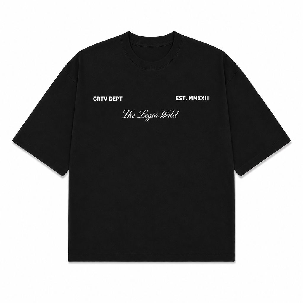 LegiáWrld BoxyOver Black Tee