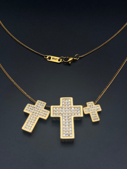 Tris Shiny Cross Necklace