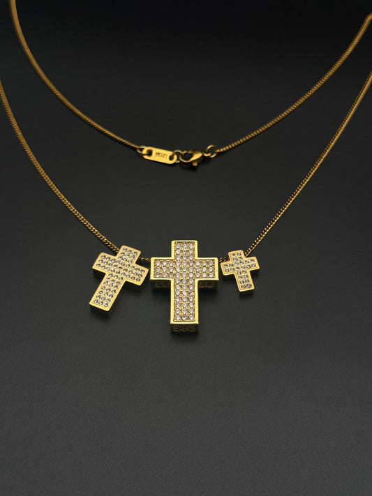 Tris Shiny Cross Necklace