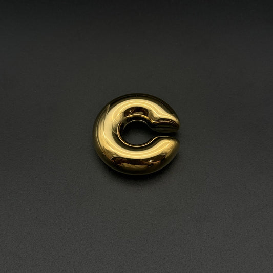 Earcuff Mini Bombato Gold Liscio